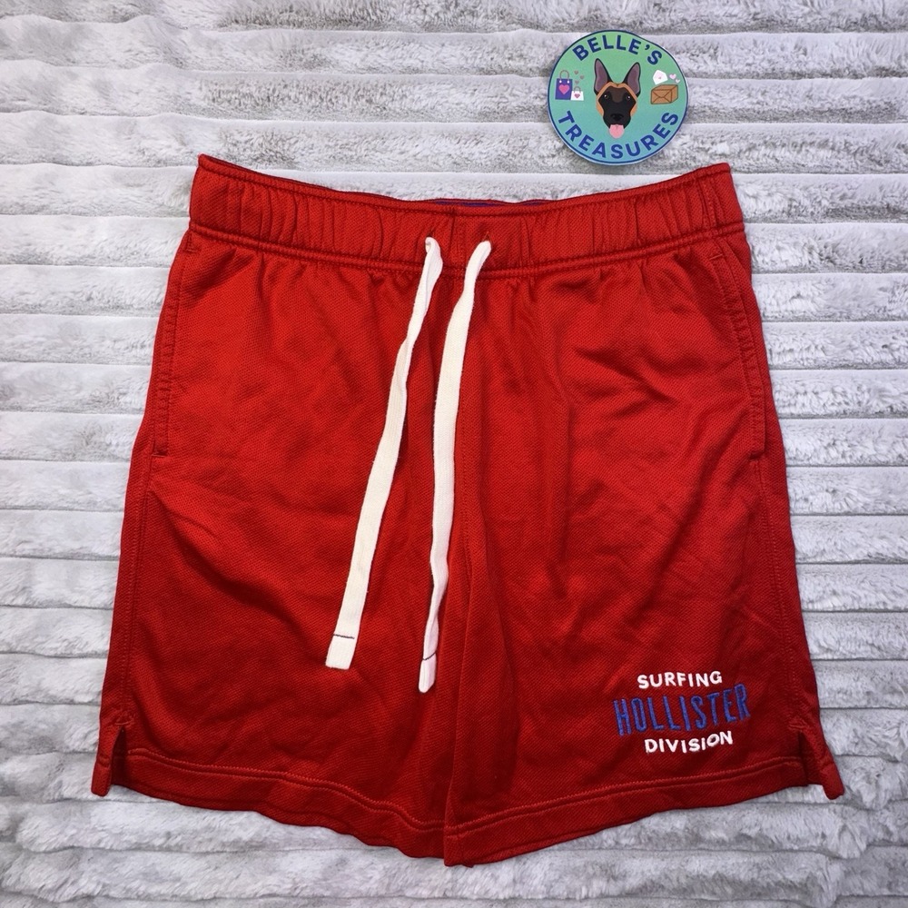 Hollister Shorts Mens Medium Surfing Division Red Lifeguard Varsity Letters
